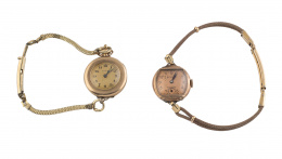 815.  Dos relojes de señora ELGUIN años 30 en metal plaqué or