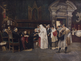 965.  JOSÉ GALLEGOS Y ARNOSA (Jerez de la Frontera, Cádiz, 1859-Anzio, Roma, 1917)En la vicaría.