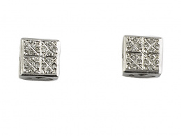 278.  Pendientes cuadrados con pavé de brillantes en oro blanco de 18K