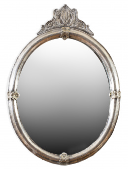1114.  Espejo de tocador de plata, ffs. del S. XVIII .
