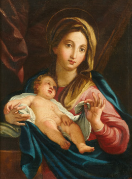 208.  ESCUELA ITALIANA, SIGLO XVIIVirgen con el Niño..