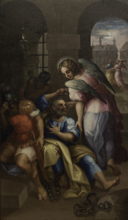 852.  ATRIBUIDA A HERNANDO DE ÁVILA (documentado entre 1560 y 1595)Liberación de San Pedro por el ángelh. 1580.