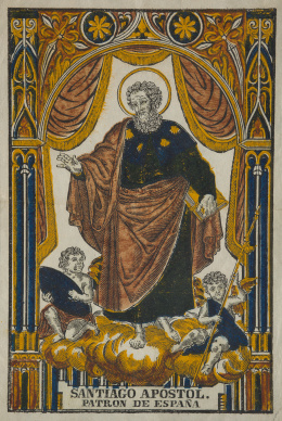 358.  ESCUELA CATALANA, SIGLO XIX“Santiago el Mayor” y “Niño Jesús”