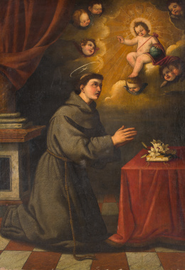 452.  ESCUELA ESPAÑOLA, SIGLO XIXAparición del Niño Jesús a San Antonio de Padua