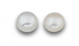 726.  Pendientes con botón de perlas Australianas de 14 mm,en oro blanco de 18K.