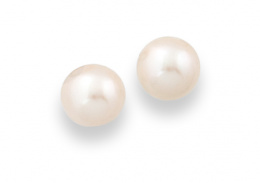 137.  Pendientes con perla de los Mares del Sur de 12,50 mm.