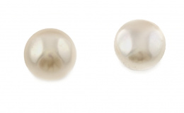 188.  Pendientes de perlas abotonadas de mares del Sur de 13 mm. en oro blanco de 18K.