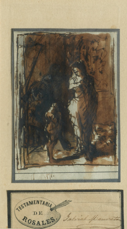 972.  EDUARDO ROSALES GALLINA (Madrid, 1836-1873)Interior con fig