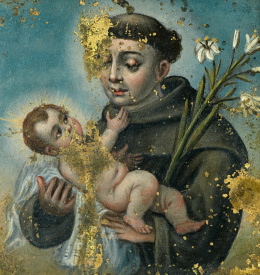 350.  ESCUELA ESPAÑOLA, SIGLO XVIIISan Antonio con el Niño.