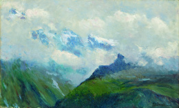 269.  AURELIANO DE BERUETE  (Madrid, 1845-1912)Montañas nevadas