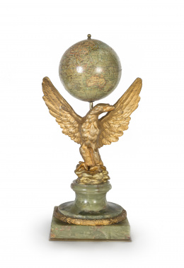 610.  Globo terráqueo editado por IkelmerParís, h. 1880..