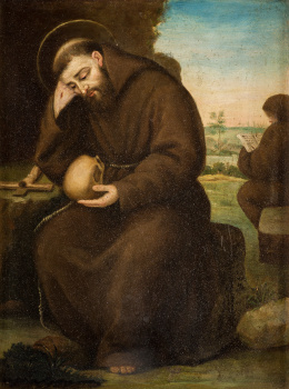 213.  ESCUELA ESPAÑOLA, SIGLO XVIIISan Francisco en oración.