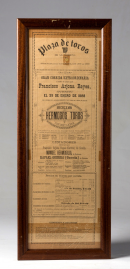 1099.  Cartel de la plaza de toros de la Habana, 29 de enero de 1888..