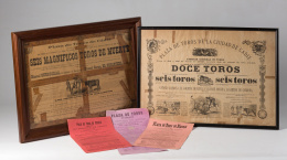 1103.  Lote de tres carteles de toros de la plaza de toros de Madrid de los años, 1884, 1892 y 1893..