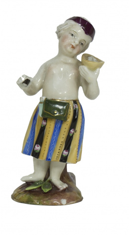 951.  “Alegoría”, figura escultórica de porcelana esmaltada.Sitzendorf, turingia, h. 1900