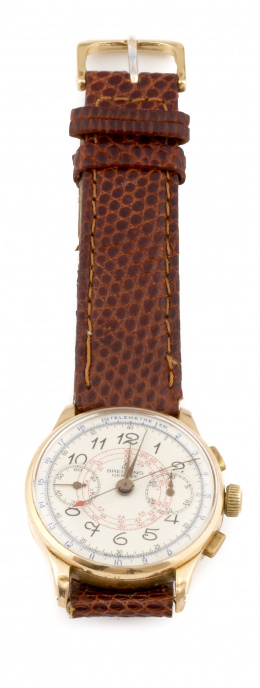 875.  Reloj cronógrafo BREITLING en oro de 18K años 30