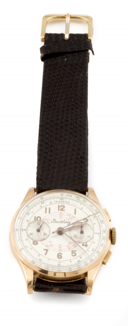 877.  Reloj cronógrafo BREITLING en oro de 18K años 30.