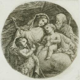 809.  RAMÓN BAYEU (1746 - 1793)Sagrada Familia con San Juanito..