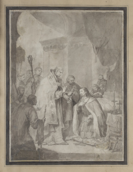 333.  ATRIBUIDO A JOSÉ GUTIERREZ DE LA VEGA (1791-1865)La última comunión del rey Fernando III, el Santo.