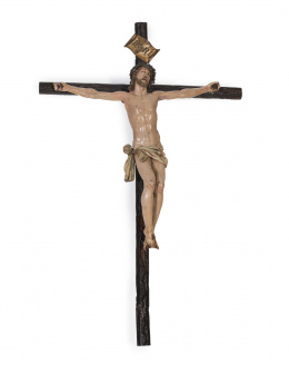 1062.  “Cristo expirante” en madera tallada y policromada. Escuela andaluza, S. XVII.