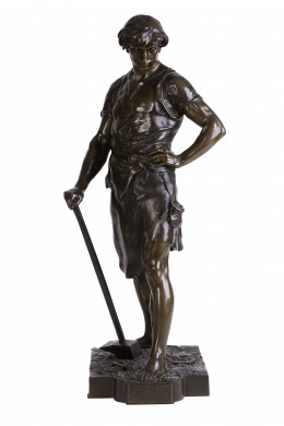 1193.  "Pax et Labor"Emile Louis Picault (1833-1915). Una figura de bronce francesa de finales del siglo XIX.