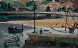 429.  MENCHU GAL (Irún, 1918 - 2008)“Puerto de Hondarribia”.