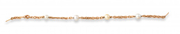 614.  Pulsera de perlas y cadena en oro de 18K.