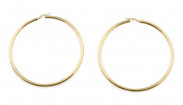 269.  Pendientes criollas  de sección tubular en oro amarillo de 18K