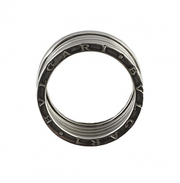 410.  Sortija BVLGARI ZERO de caballero en oro blanco de 18K