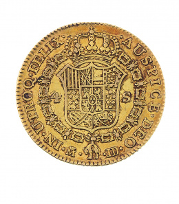792.  Moneda de 4 escudos de Carlos III 1782 en oro. Madrid JD