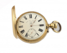 670.  Reloj saboneta de bolsillo FRENCH ROYAL EXCHANGE en oro de 18K pp s.XX nº 1C117.