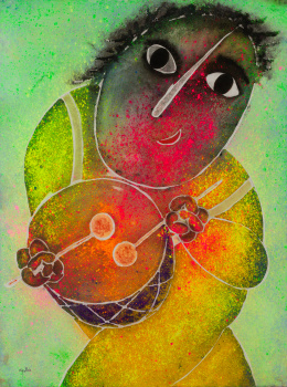 292.  JUAN GARCÍA RIPOLLÉS (Alzira, Valencia, 1932)“El chico del tamborito”.