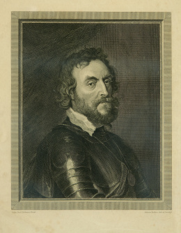 224.  PEDRO PABLO RUBENS (pinx) JAMES BAFIRE (sculp)Retrato de caballero..
