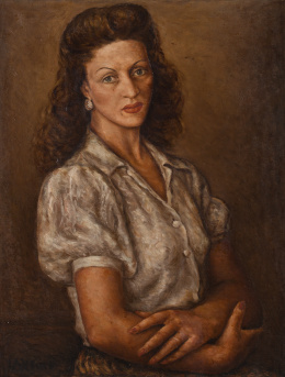 777.  JOSÉ OTERO ABELEDO “LAXEIRO” (Lalín, Pontevedra, 1908 - Vigo, 1996)“Retrato femenino”.