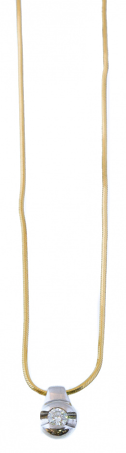 708.  Colgante de brillante de 0,30 ct con cadena de cola de ratón