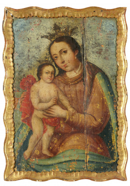 952.  ESCUELA MEXICANA, SIGLO XVIIIVirgen con el Niño..