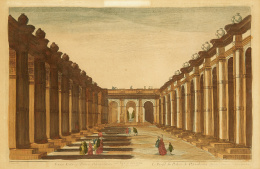 341.  ESCUELA FRANCESA, SIGLO XVIIIVista óptica del Palacio de Petersburgo.