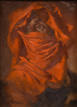 730.  MANUEL MONEDERO (Sevilla, 1925 - 2002)Hombre con turbante rojo.