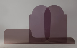 1049.  Pareja de biombos lilas de dos hojas en metacrilato.años 60.