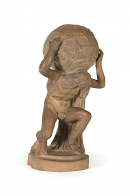 856.  “Atalante”, figura en barro cocido, S. XIX.