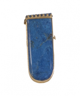 1269.  Cerillero en metal dorado y lapislázuli, quizás trabajo francés, S. XIX.