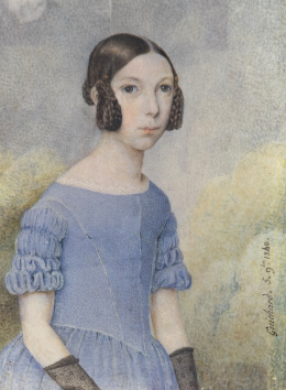 716.  JOSEPH BENOIT GUICHARD (1806-1880)Retrato de dama