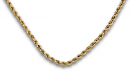 856.  Cadena de cordón grueso en oro de 18K .