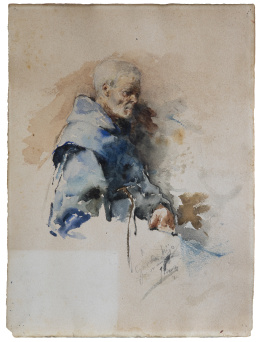 1067.  JOAQUÍN SOROLLA Y BASTIDA (Valencia, 1863 - Madrid, 1923) Estudio de monje 