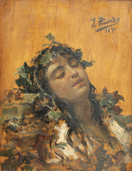 942.  IGNACIO PINAZO CAMARLENCH (Valencia, 1849-1916)Estudio de Ninfa