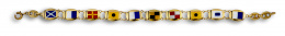 92.  Pulsera con banderas náuticas de esmalte, en oro de 18K.