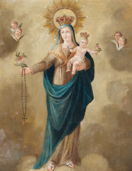 475.  ESCUELA ESPAÑOLA, H. 1800Virgen del Rosario.