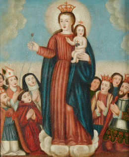 335.  ESCUELA PORTUGUESA, SIGLO XVIIINuestra Señora del Rosario.