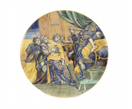 1164.  Plato de cerámica italiana decoración de istoriato.Trabajo italiano, S. XVI - XVII.