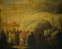 1209.  LEONARDO ALENZA (Madrid, 1807-1845)Procesión al Monte Equilinoh. 1840-1845.